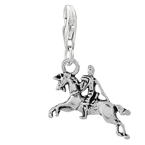 Knight on Horse Clip on Pendant Charm for Bracelet or Necklace - Sexy Sparkles Fashion Jewelry