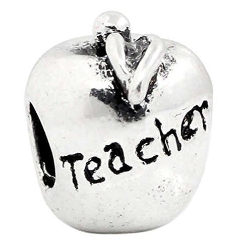 Teacher's Apple Charm European Bead Compatible for Most European Snake Chain Bracelet - Sexy Sparkles Fashion Jewelry - 1
