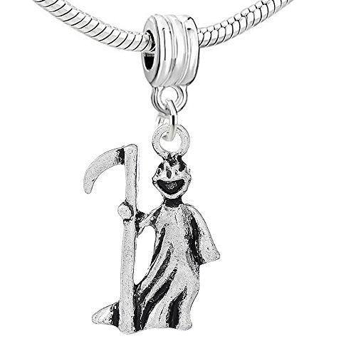 Grim Reaper Day of the Dead Dangle Charm European Bead Compatible for Most European Snake Chain Bracelet - Sexy Sparkles Fashion Jewelry