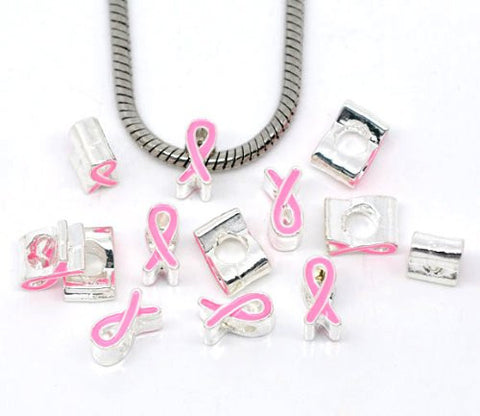 Pink Ribbon Awarness European Bead Compatible for Most European Snake Chain Bracelet - Sexy Sparkles Fashion Jewelry - 2