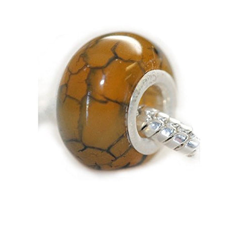 Dragon Veins Agate  Stone European Bead Compatible for Most European Snake Chain Bracelet - Sexy Sparkles Fashion Jewelry - 1