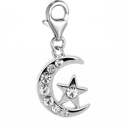 Moon & Star Charm for European Clip on Jewelry w/ Lobster Clasp - Sexy Sparkles Fashion Jewelry