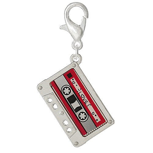 Love Cassette Tape Clip On For Bracelet Charm Pendant for European Charm Jewelry w/ Lobster Clasp - Sexy Sparkles Fashion Jewelry