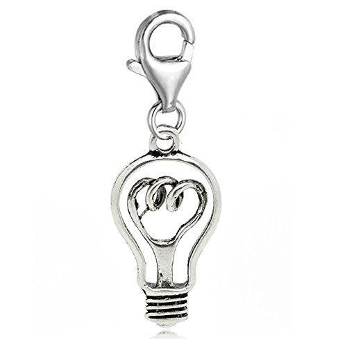 Light Bulb Dangle Pendant for European Clip on Charm Jewelry w/ Lobster Clasp - Sexy Sparkles Fashion Jewelry