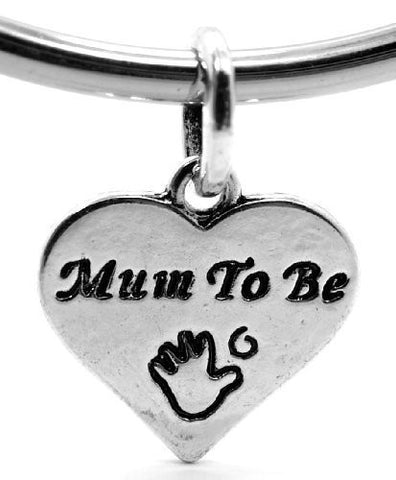 Mum To Be with handprint on Heart Charm for snake charm Bracelet - Sexy Sparkles Fashion Jewelry - 2