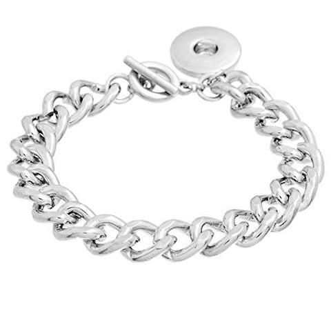 Chunk Snap Bracelet With Round Pendant Toggle Clasp Fits Chunk Snap Buttons - Sexy Sparkles Fashion Jewelry - 3