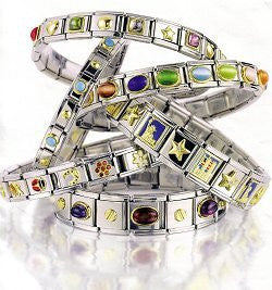 Heart with Light Green Rhinestones Italian Link Bracelet Charm - Sexy Sparkles Fashion Jewelry - 2