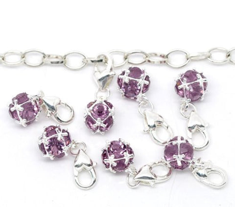 February Birthstone Dangle Charm Pendant for European Clip on Charm Jewelry w/ Lobster Clasp - Sexy Sparkles Fashion Jewelry - 3