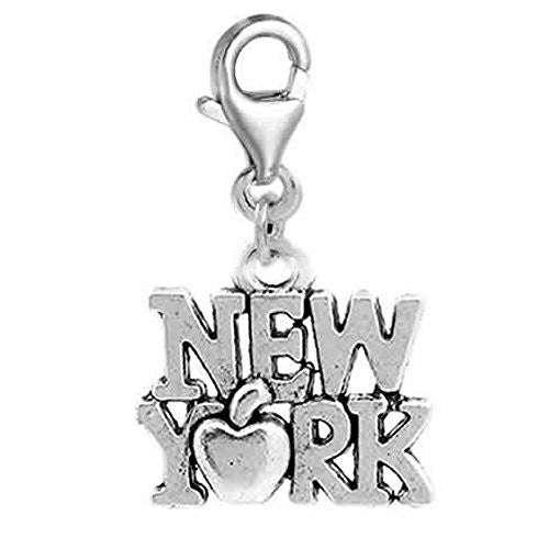 Clip-on New York Charm Pendant for European Clip on Charm Jewelry w/ Lobster Clasp - Sexy Sparkles Fashion Jewelry
