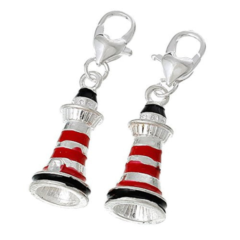 Lighthouse Tower Clip on Charm Pendant for European Charm Jewelry with Lobster Clasp - Sexy Sparkles Fashion Jewelry - 2