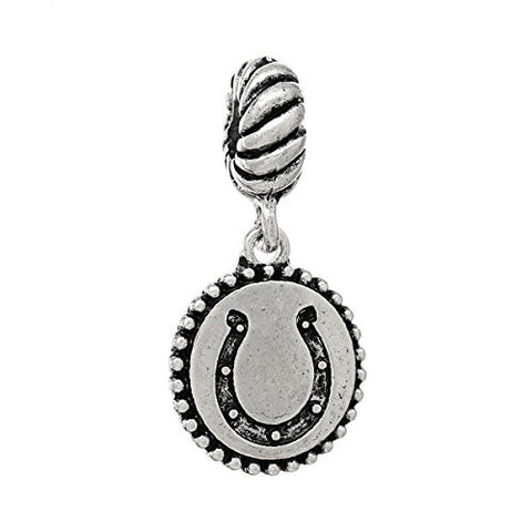 Good Luck Horseshoe Design on Dangle Charm Beads for Most European Snake Chain Bracelet - Sexy Sparkles Fashion Jewelry - 1