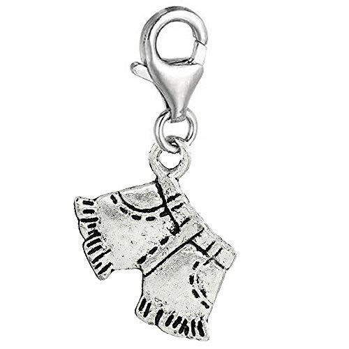Summer Shorts Clip On For Bracelet Charm Pendant for European Charm Jewelry w/ Lobster Clasp