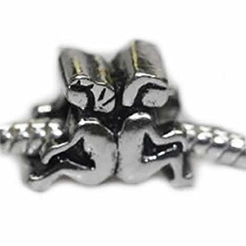 Boy and Girl Sitting Back to Back European Bead Compatible for Most European Snake Chain Bracelet - Sexy Sparkles Fashion Jewelry - 1