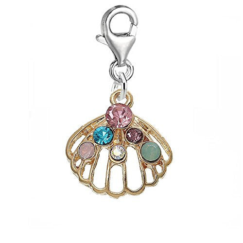 Sea Shell Charm Bead Clip on Pendant for European Charm Jewelry w/ Lobster Clasp - Sexy Sparkles Fashion Jewelry