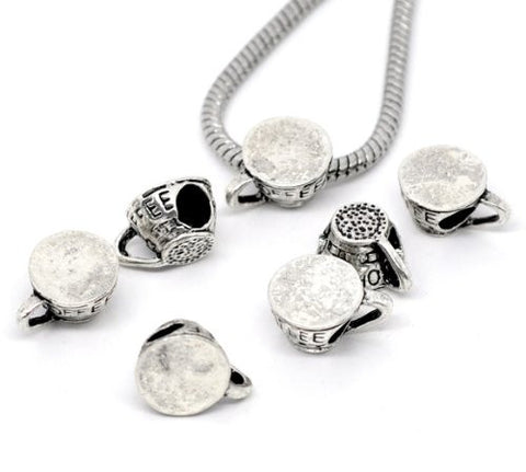 Coffee Cup Mug Charm European Bead Compatible for Most European Snake Chain Bracelet - Sexy Sparkles Fashion Jewelry - 2