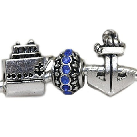 Cruise Ship Theme Charms for Snake Chain Charm Bracelet - Sexy Sparkles Fashion Jewelry - 1