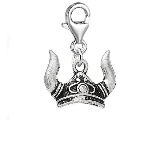 3d Horns on Hat Charm Clip on for Bracelet Charm Pendant for European Charm Jewelry with Lobster Clasp