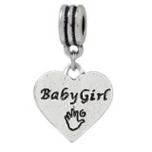 Baby Girl Dangle European Bead Compatible for Most European Snake Chain Charm Bracelet