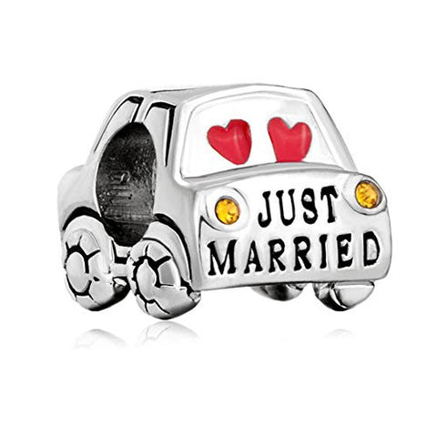 Just Married Charm Bead for Bracelet - Sexy Sparkles Fashion Jewelry - 3