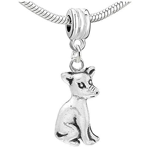 Dog Charm Dangle Bead Compatible with European Snake Chain Bracelet - Sexy Sparkles Fashion Jewelry