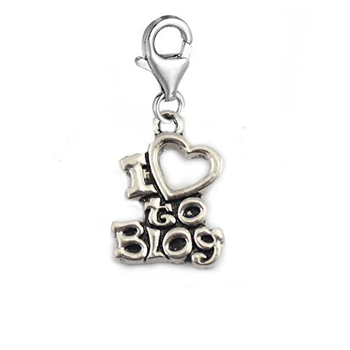 I Love to Blog Clip on Pendant Charm for Bracelet or Necklace - Sexy Sparkles Fashion Jewelry