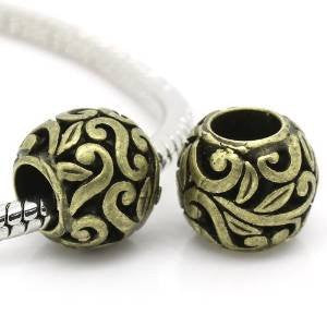 Bronze Flower Spacer European Bead Compatible for Most European Snake Chain Bracelets - Sexy Sparkles Fashion Jewelry - 4