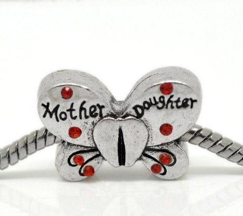 Family Mother Daughter Charm Beads For Snake Chain Bracelets - Sexy Sparkles Fashion Jewelry - 2