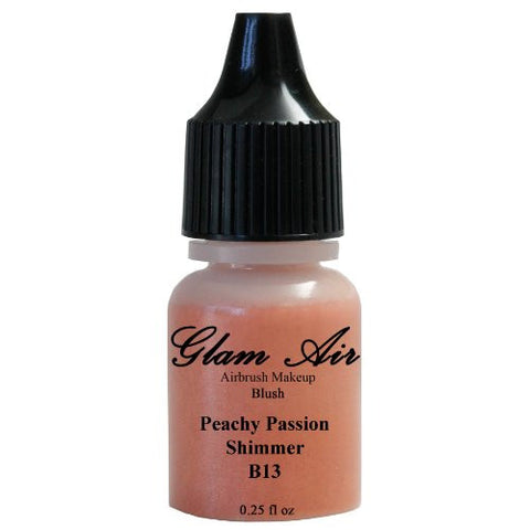 Glam Air Airbrush B13 Peachy Passion Shimmer Blush Water-based Makeup 0.25 Oz - Sexy Sparkles Fashion Jewelry - 1