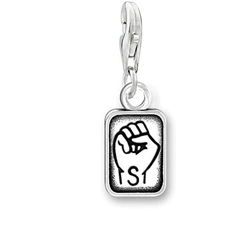 Sign Language Charm Pendant for Bracelets or Necklaces "S"