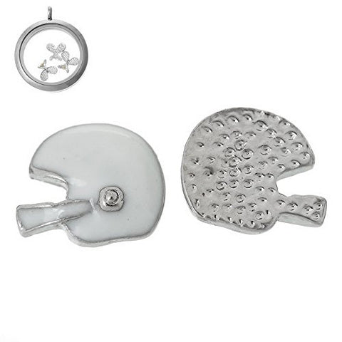 Floating Charms for Glass Living Memory Locket Pendant and Stainless Steel Back Plate (Helmet Floating Charm) - Sexy Sparkles Fashion Jewelry - 2