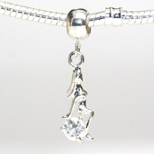 Rhinestone Lady Dangle Bead European Bead Compatible for Most European Snake Chain Charm Bracelet - Sexy Sparkles Fashion Jewelry