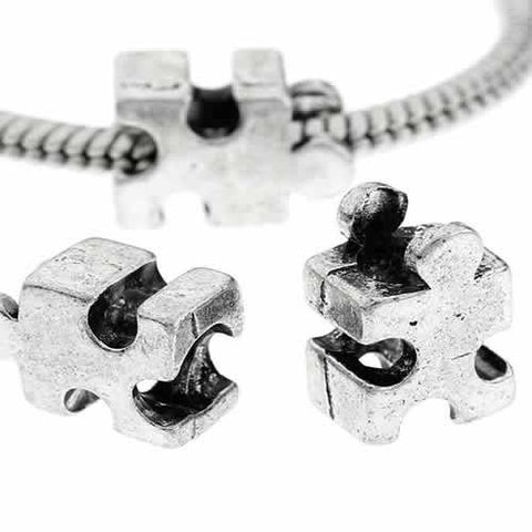 Autism Awareness Jigsaw Puzzle Piece Charm Beads For Snake Chain Charm Bracelet - Sexy Sparkles Fashion Jewelry - 2