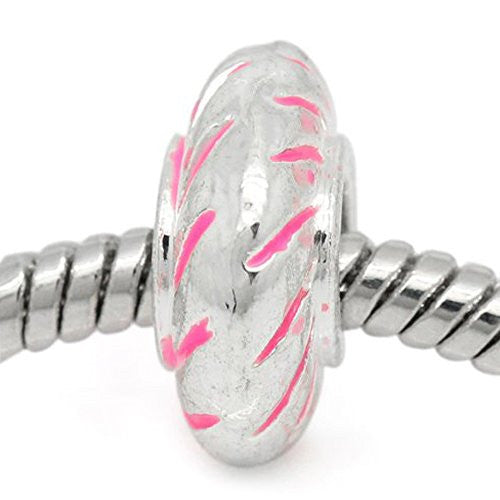 Round Floresent Bead Compatible for Most European Snake Chain BraceletFor Snake Chain Bracelet (Pink) - Sexy Sparkles Fashion Jewelry - 1