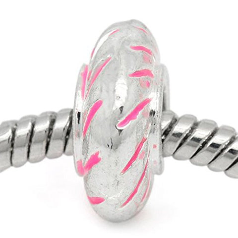 Round Floresent Bead Compatible for Most European Snake Chain BraceletFor Snake Chain Bracelet (Pink) - Sexy Sparkles Fashion Jewelry - 1