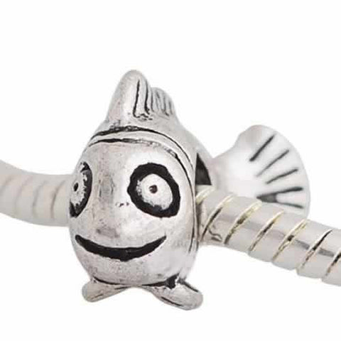 Silver Tone Fish Charm European Bead Compatible for Most European Snake Chain Bracelet - Sexy Sparkles Fashion Jewelry - 2