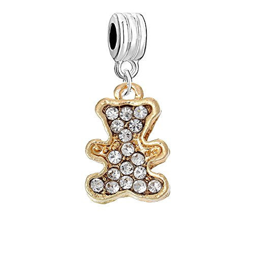 Gold Tone Bear with Clear Rhinestones - Sexy Sparkles Fashion Jewelry