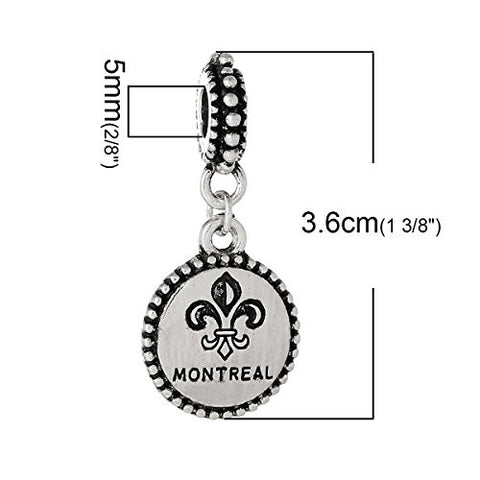State Charm Bead Spacer (Montreal)Spacer Bead for European Snake Chain Charm Bracelet - Sexy Sparkles Fashion Jewelry - 3