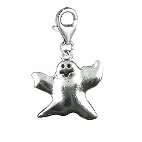 Halloween Ghost Charm Pendant for European Clip on Charm Jewelry with Lobster Clasp