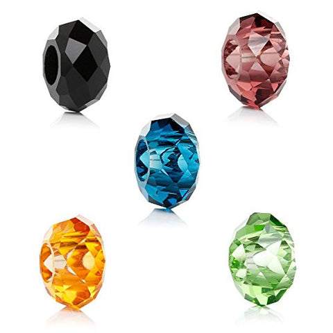 Five(5) Mixed European Faceted Glass Murano Bead - Sexy Sparkles Fashion Jewelry - 1