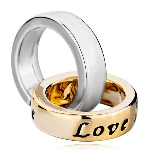 Interlinked Ring Two Tone Be Brave Charm Bead - Sexy Sparkles Fashion Jewelry - 3