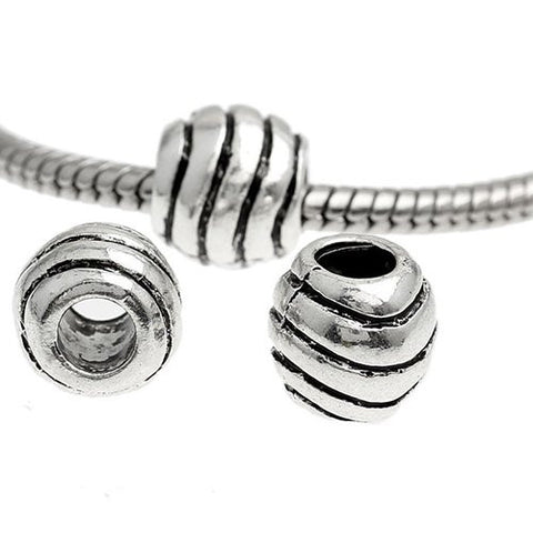 Stripes on European Bead Compatible for Most European Snake Chain Bracelet - Sexy Sparkles Fashion Jewelry - 2