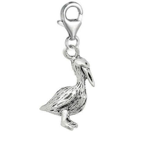 Clip on Duck Charm Dangle Pendant for European Clip on Charm Jewelry with Lobster Clasp - Sexy Sparkles Fashion Jewelry - 2