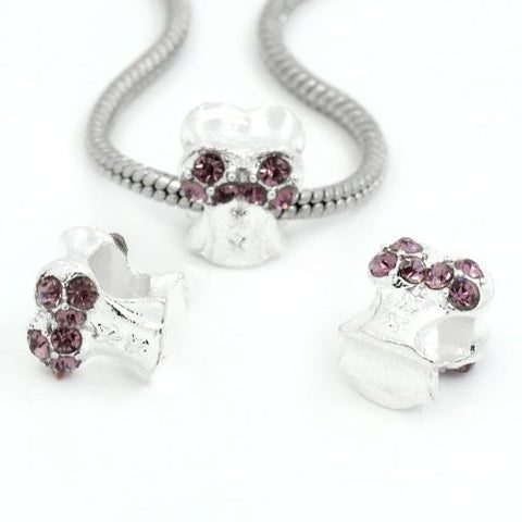 Purple Corset Top with Rhinestone Charm Bead Spacer For Snake Chain Bracelets - Sexy Sparkles Fashion Jewelry - 3
