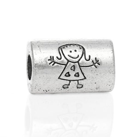 Little Girl Charm Bead Compatible with Snake Chain Charm Bracelet - Sexy Sparkles Fashion Jewelry - 1