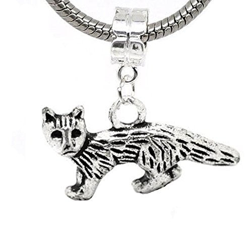 Cat Charm Dangle European Bead Compatible for Most European Snake Chain Bracelet - Sexy Sparkles Fashion Jewelry