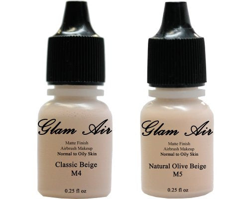 Glam Air Airbrush Water-based Foundation in Set of Two (2) Assorted Light Matte Shades M4-M5 0.25oz