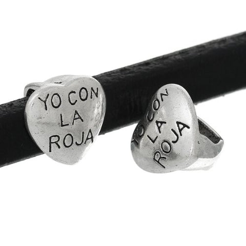Charm Beads for Leather Bracelet/watch Bands or Wrist Bands ("Yo Con La Roja") - Sexy Sparkles Fashion Jewelry - 3
