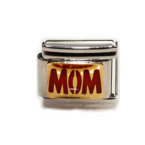 Red Mom Italian Link Bracelet Charm