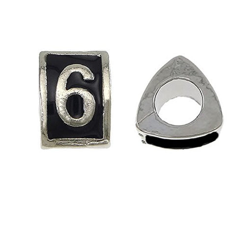 Triangle Number 6 Charm Bead for European Snake Chain Charm Bracelet - Sexy Sparkles Fashion Jewelry - 1