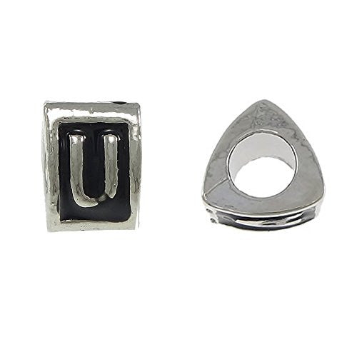 Letter  "U" Triangle Spacer European European Bead Compatible for Most European Snake Chain Charm Bracelet